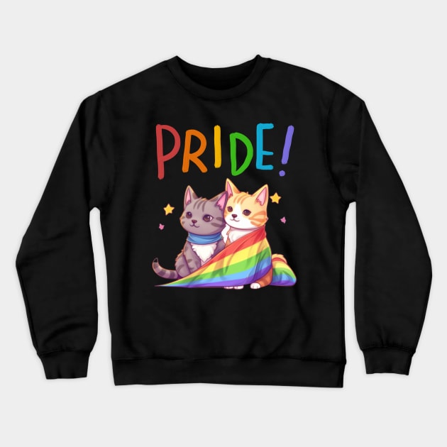 cat lgbt flag gay pride month transgender rainbow lesbian Crewneck Sweatshirt by IYearDesign